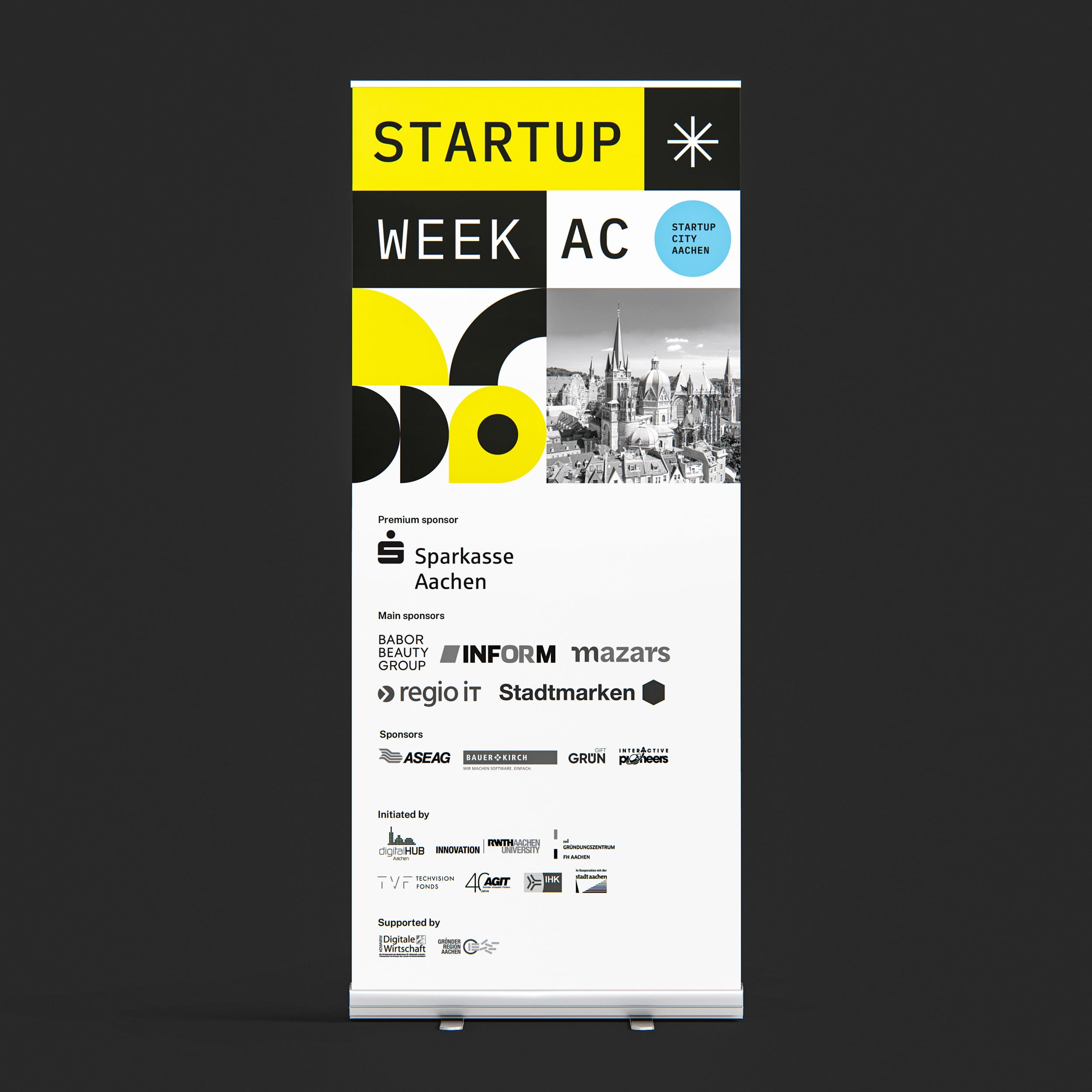 Startupweek AC AGENTUR REBELKO Aachen Corporate Design Branding Agentur Social Media Marketing Postings Image ROLLUP